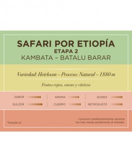 CAFÉ ORIGEN: ETIOPIA - Etapa 2 - KAMBATA - BATALU BARAR (250 GR)