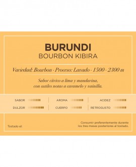 Café origen: Etiqueta Bourbon kibira 250 grms de Cafés Caracas