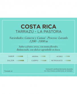 Nota de Café Orígenes Costa Rica Tarrazú-La Pastora 250 gr Cafés Caracas