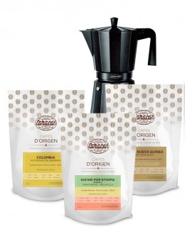 Pack de cafés con cafetera de Cafés Caracas