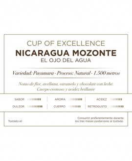 CAFÉ ORIGEN: TAZA DE EXCELENCIA XI - NICARAGUA PACAMARA (250 GR)